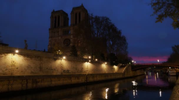 Notre Dame Paris Kathedraal — Stockvideo