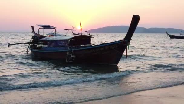 Sunset Nang Krabi Tartományban Thaiföld — Stock videók