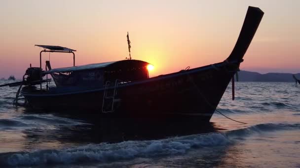 Sunset Nang Krabi Tartományban Thaiföld — Stock videók