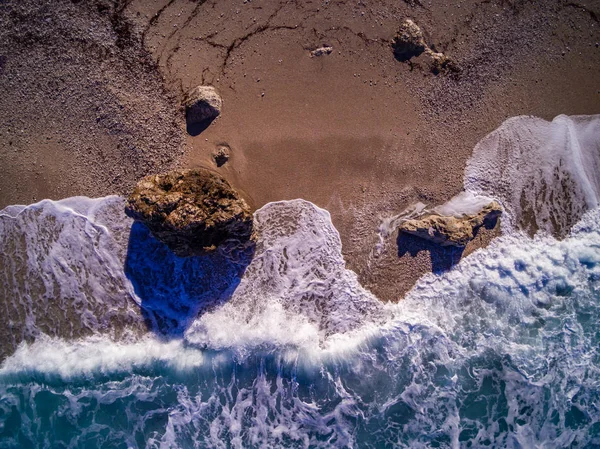 Drone view on Kathisma beach in Lefkas — Stock Photo, Image