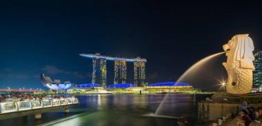 Singapur Şehri Skyline 'da görüntüle