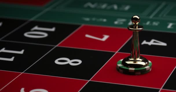 Roulettetisch Hautnah Casino Selektiver Fokus — Stockvideo