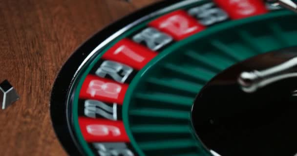 Roulette Tafel Close Bij Het Casino Selectieve Focus — Stockvideo