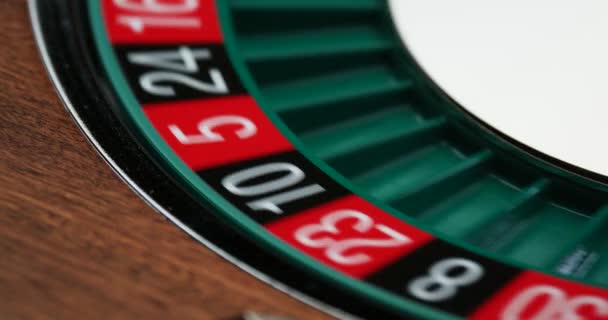 Mesa Ruleta Cerca Casino Enfoque Selectivo — Vídeo de stock