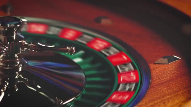 Roulettetisch Slow Motion Hautnah Casino Selektiver Fokus — Stockvideo