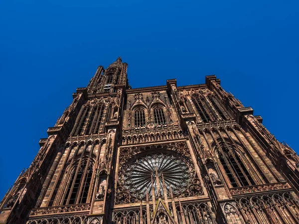 Utanför Katedralen Notre Dane Strasbourg Alsace Frankrike — Stockfoto