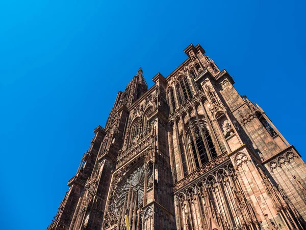 Utanför Katedralen Notre Dane Strasbourg Alsace Frankrike — Stockfoto