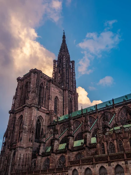 Utanför Katedralen Notre Dane Strasbourg Alsace Frankrike — Stockfoto