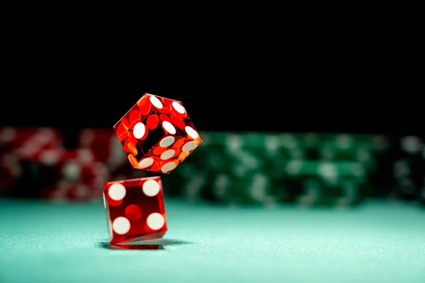 Casino Craps Dice Close Shallow Depth Field — Stock Photo, Image