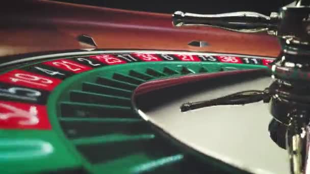 Table Roulette Slow Motion Close Casino Focus Sélectif — Video