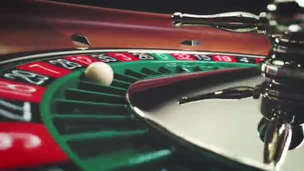 Mesa Ruleta Cámara Lenta Cerca Casino Enfoque Selectivo — Vídeos de Stock