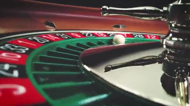 Ruleta Stůl Pomalý Pohyb Zavřít Kasinu Selektivní Zaměření — Stock video