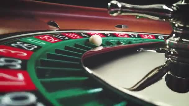 Mesa Ruleta Cámara Lenta Cerca Casino Enfoque Selectivo — Vídeos de Stock