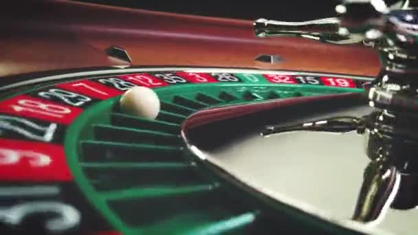 Ruleta Stůl Pomalý Pohyb Zavřít Kasinu Selektivní Zaměření — Stock video