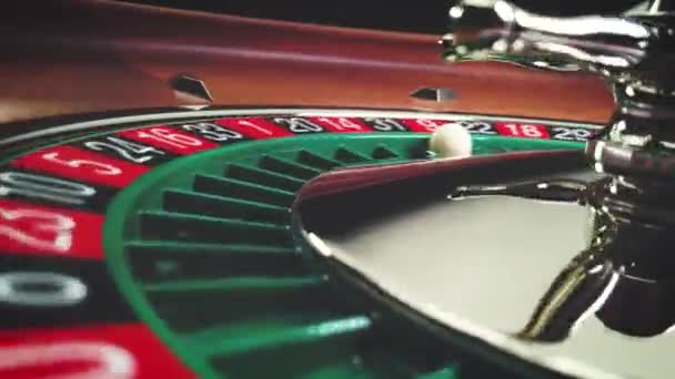 Roulette Bord Slow Motion Närbild Kasinot Selective Focus — Stockvideo