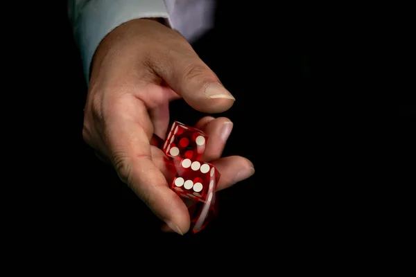 Homme Jouant Table Craps Casino Mise Point Sélective — Photo