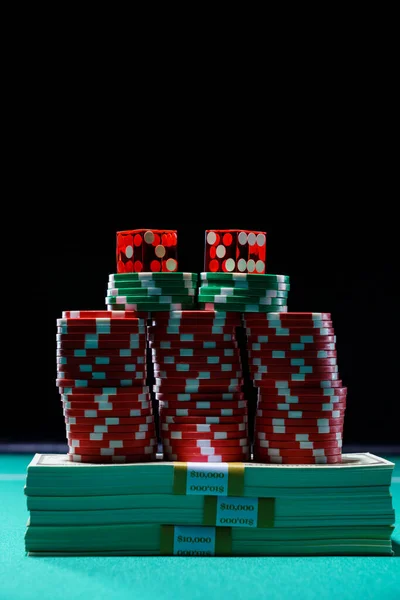 Casino Red Dice Chips 000 Usd — Stock Photo, Image