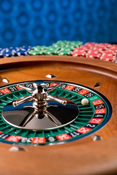 Mesa Ruleta Cerca Casino Enfoque Selectivo — Foto de Stock