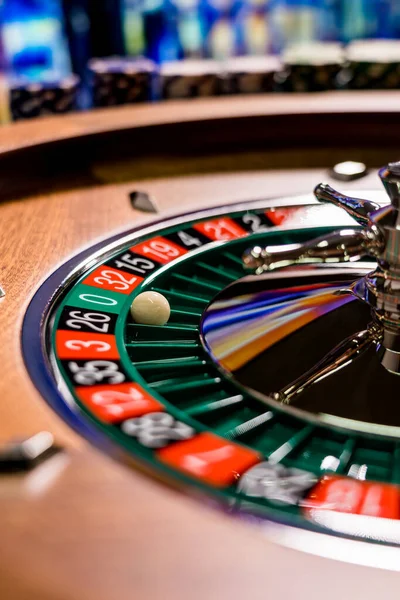 Rueda Ruleta Cerca Casino Enfoque Selectivo — Foto de Stock