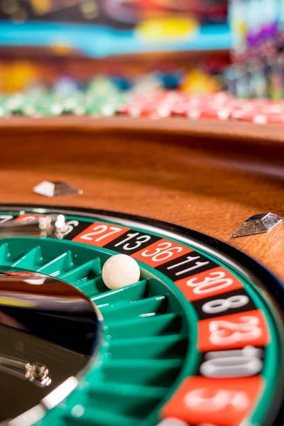 Roulette table close up at the Casino winning number 11 black - Selective Focus