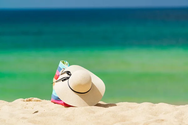 Cappello Sole Borsa Spiaggia — Foto Stock