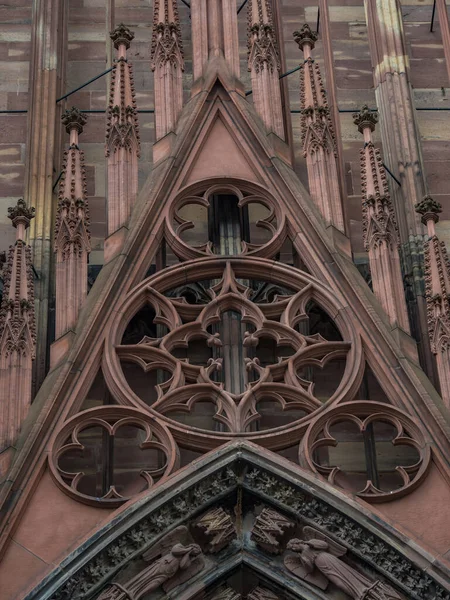 Alsace Fransa Daki Notre Dane Strasbourg Katedrali Nin Dışında — Stok fotoğraf