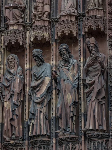 Fuori Dalla Cattedrale Notre Dane Strasbourg Alsazia Francia — Foto Stock