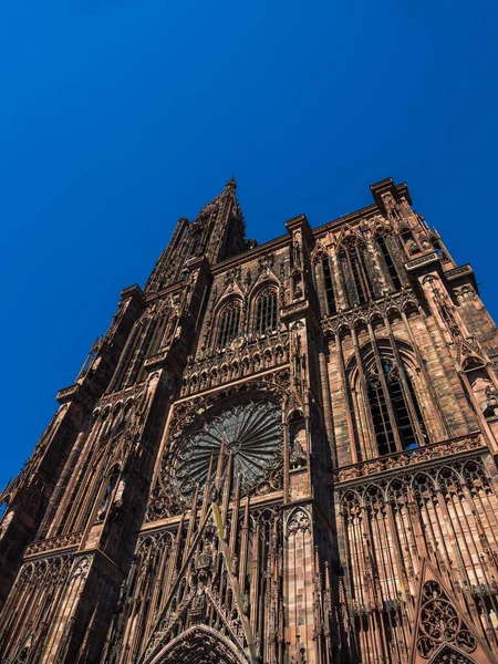 Utanför Katedralen Notre Dane Strasbourg Alsace Frankrike — Stockfoto