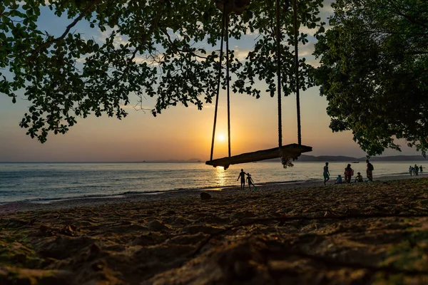 Puesta Sol Playa Samui Tailandia — Foto de Stock