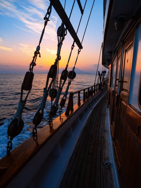 Zeilschip Egeïsche Zee Griekenland — Stockfoto