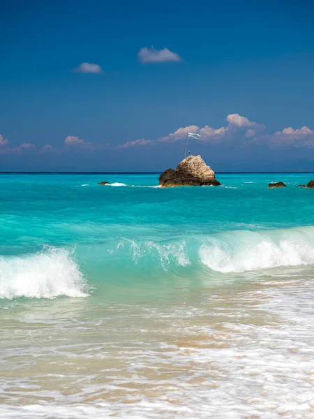 Playa Avali Lefkada Grecia Atardecer —  Fotos de Stock