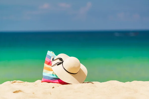 Cappello Sole Borsa Spiaggia — Foto Stock