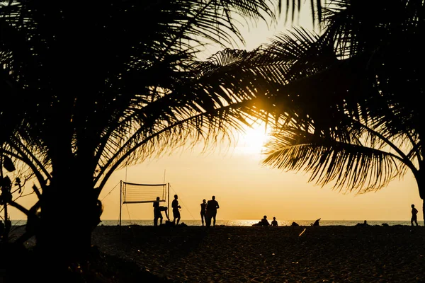 Hermosa Puesta Sol Playa Tropical — Foto de Stock