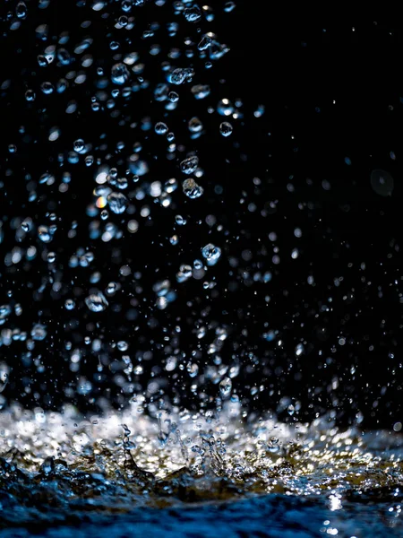 Gotas Água Sobre Fundo Preto — Fotografia de Stock