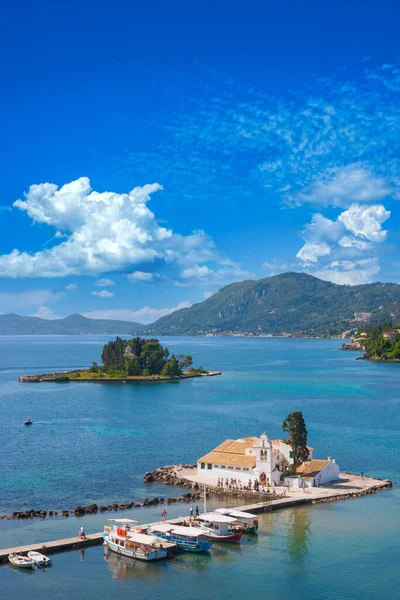 Ilha Corfu Mosteiro Vlacherna Grécia — Fotografia de Stock