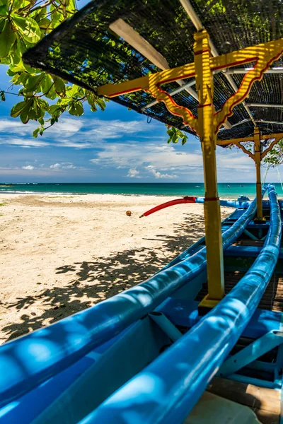 Tradycyjna Łódź Plaży Kuta Bali Indonezja — Zdjęcie stockowe