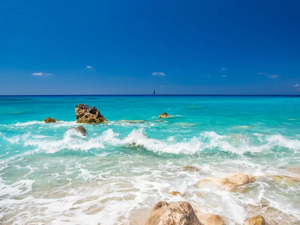 Strand Van Avali Het Eiland Lefkas Griekenland — Stockfoto