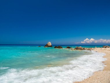 Yunanistan 'ın Lefkas adasındaki Avali plajı
