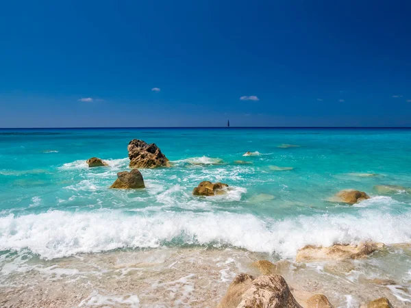 Strand Van Avali Het Eiland Lefkas Griekenland — Stockfoto