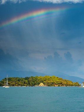 Lefkas Yunanistan 'daki Nidri tatil beldesi
