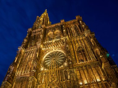 Alsace Fransa 'daki Katedral Notre dame de Strasbourg