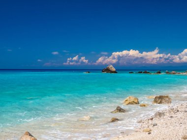 Yunanistan 'ın Lefkas adasındaki Avali plajı