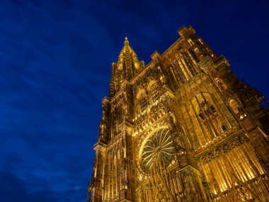 Alsace Fransa 'daki Katedral Notre dame de Strasbourg