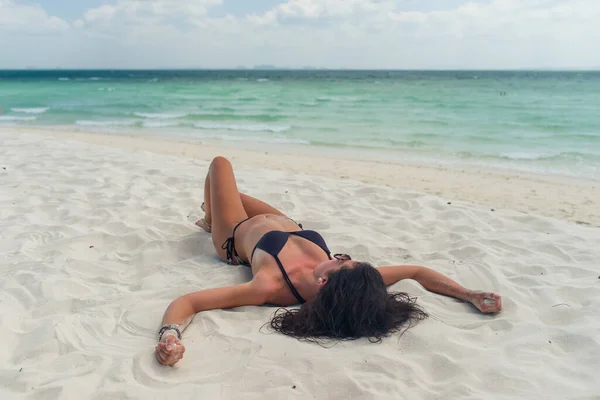 Hermosa Mujer Playa Tailandia — Foto de Stock