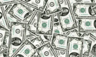 Bir sürü 100 dolarlık banknot.