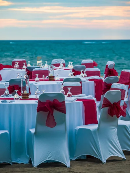 Mesa Cena Playa Bali Indonesia — Foto de Stock