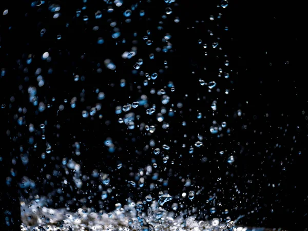 Gotas Água Sobre Fundo Preto — Fotografia de Stock