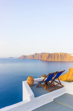 Yunanistan 'ın Santorini adasındaki Oia manzarası