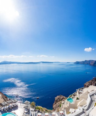 Yunanistan 'ın Santorini adasındaki Oia manzarası