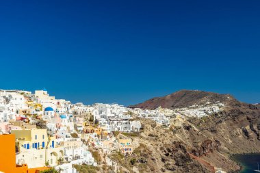 Yunanistan 'ın Santorini adasındaki Oia manzarası